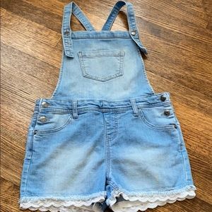 denim Lace Overall Shorts Gurls 10/12 Target Blue